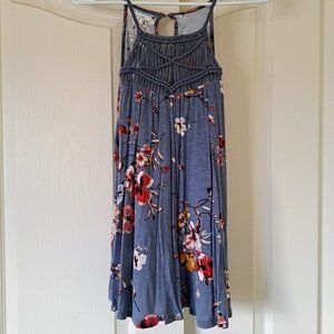 Maurices Floral Crochet High Neck Tank Top